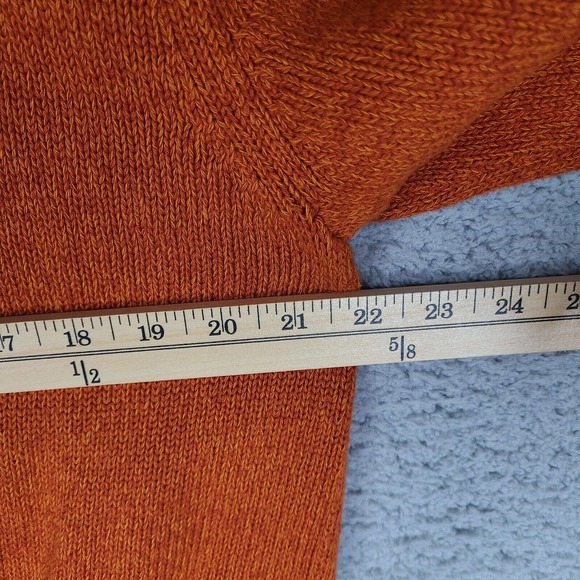 Chaps Sweater Men's Large Orange 1/4 Button Pullover‎ Mock Neck Jumper - Picture 9 of 11
